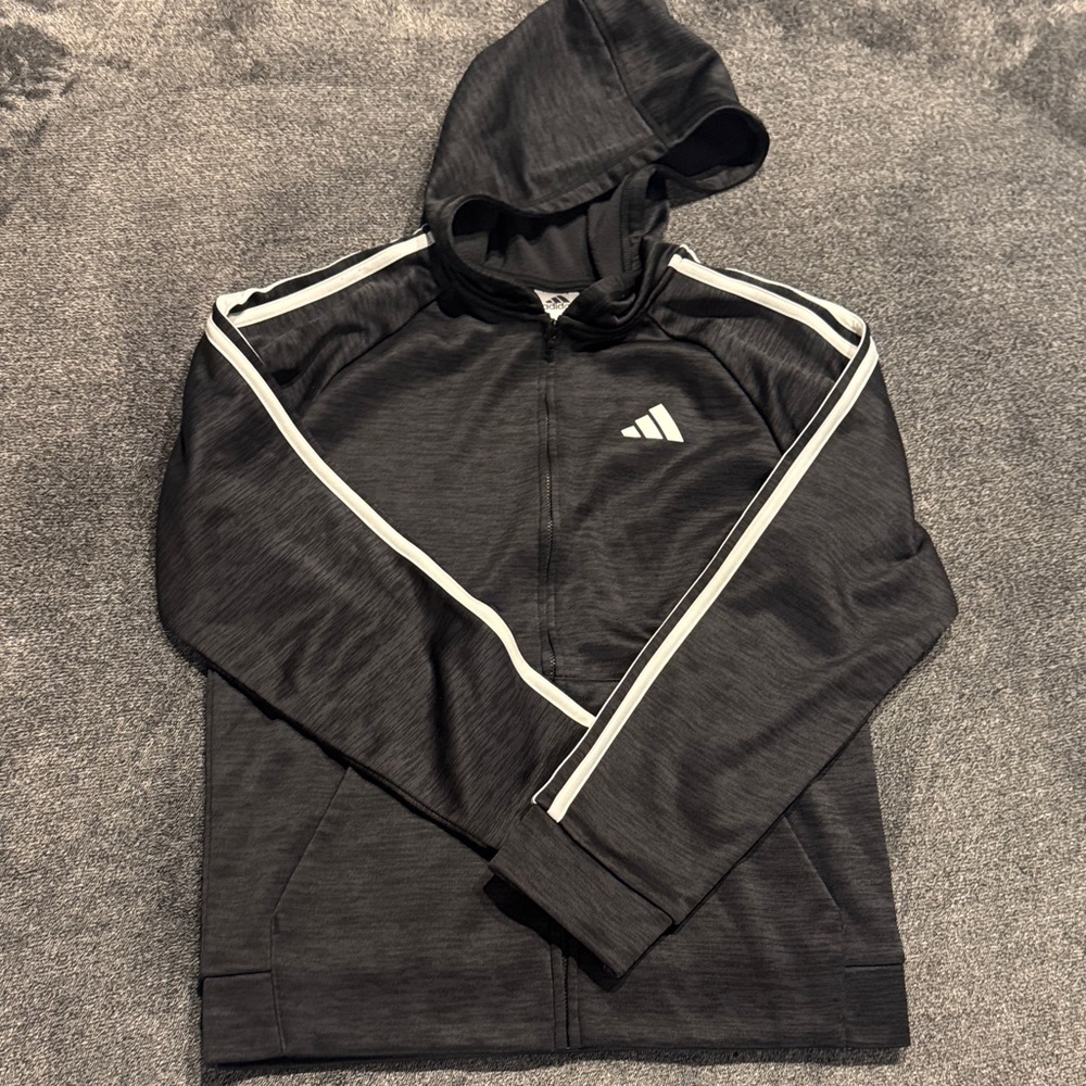 Adidas Boy’s Black Hooded Zip-up
